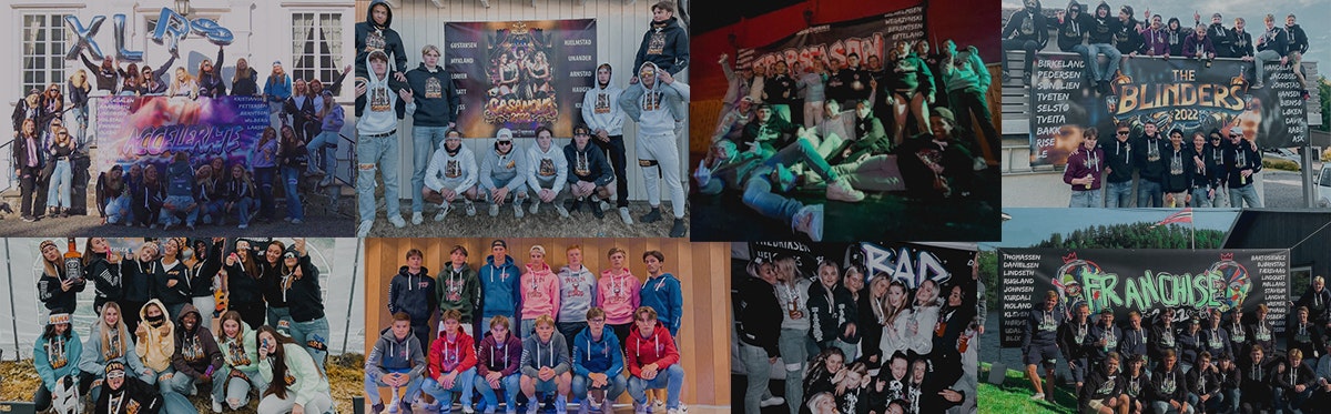 Collage av bilder fra diverse russegrupper