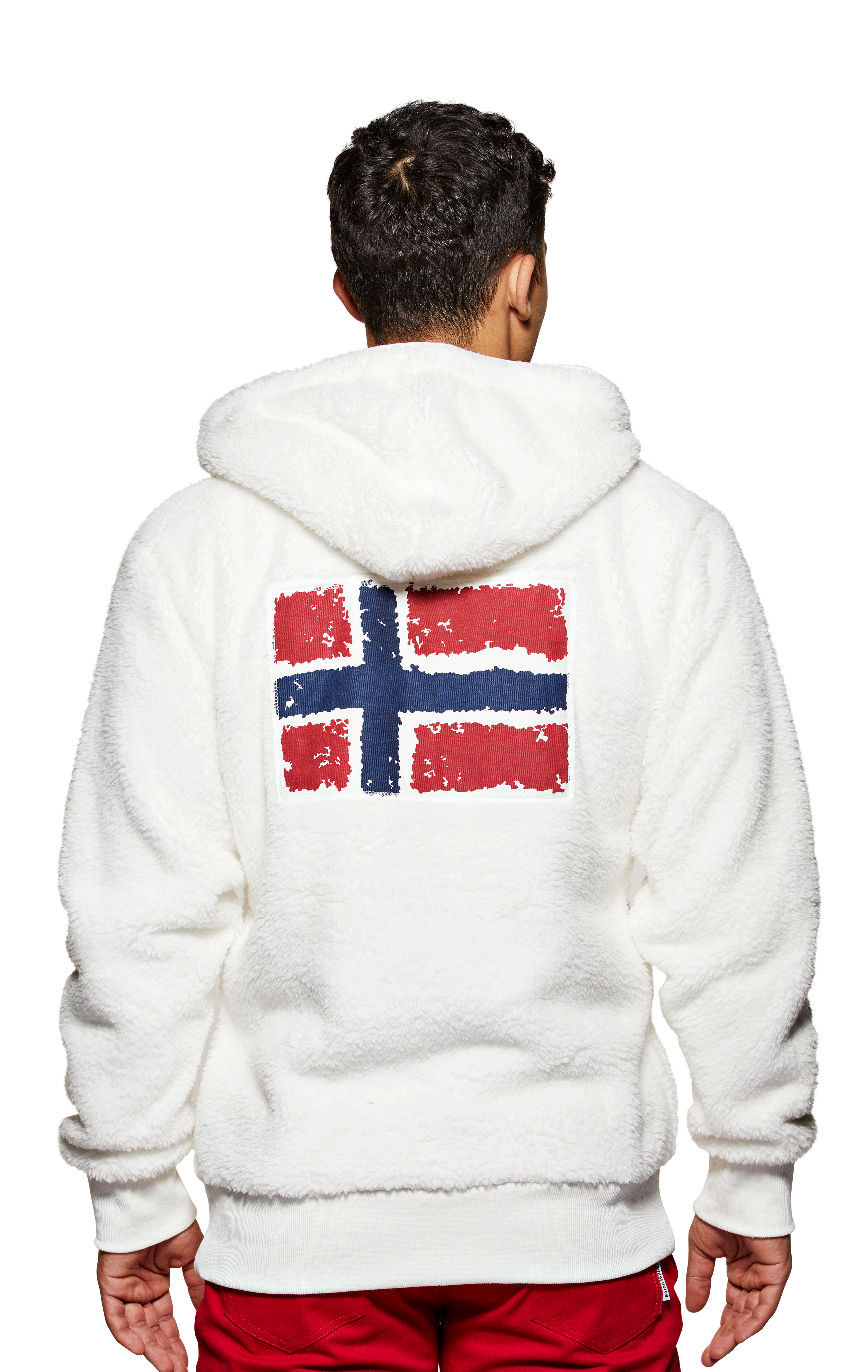 Fleece Unisex Teddy Flagg Hvit