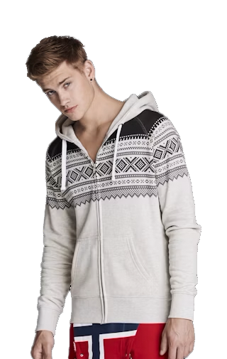 Hood Zip Unisex Marius Grey
