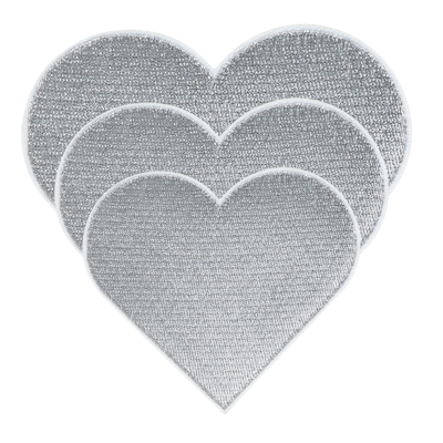 Strykestæsj Hjerter 3-pack Sølv