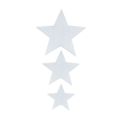Strykestæsj Stjerner 3-pack Hvit