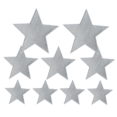 Strykestæsj Stjerner 9-Pack Sølv