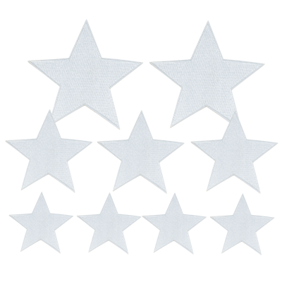 Strykestæsj Stjerner 9-Pack Hvit