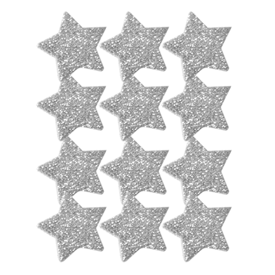 Strykestæsj Badgesett Glitter Sølv 19 mm