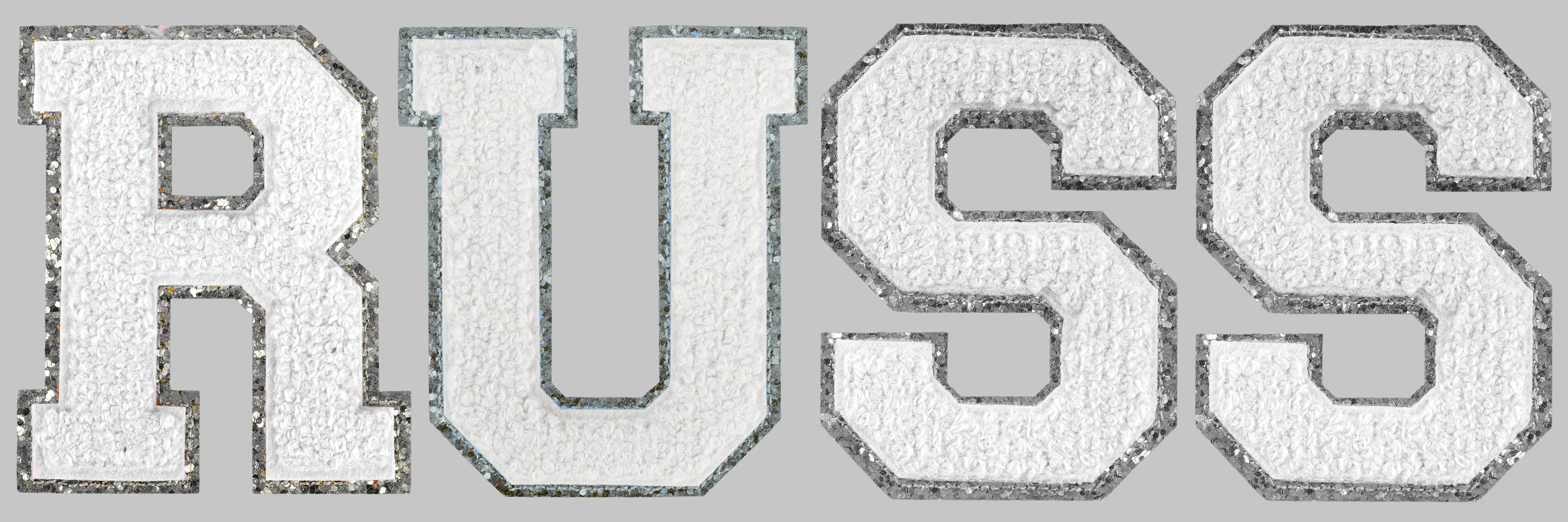 Fløff Hvit Sølv 7,5 cm