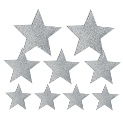 Strykestæsj Stjerner 9-Pack Sølv