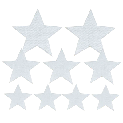 Strykestæsj Stjerner 9-Pack Hvit
