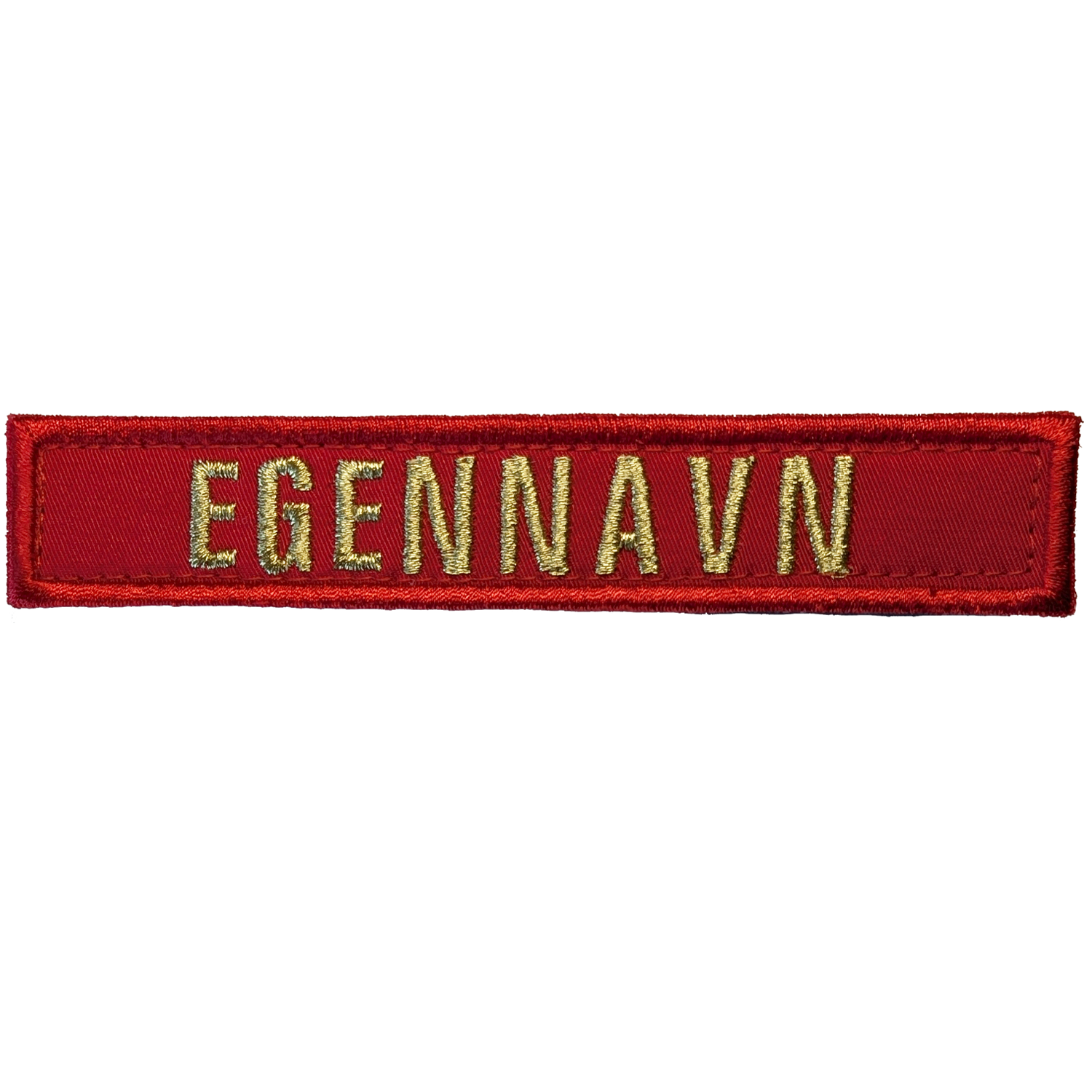Brodert Navnbadge - Rød