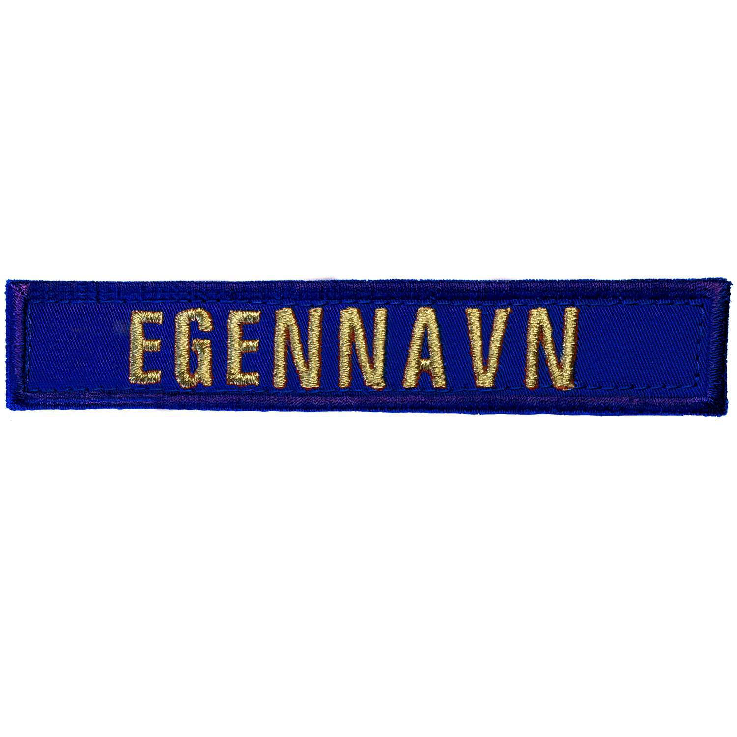 Brodert Navnbadge - Blå