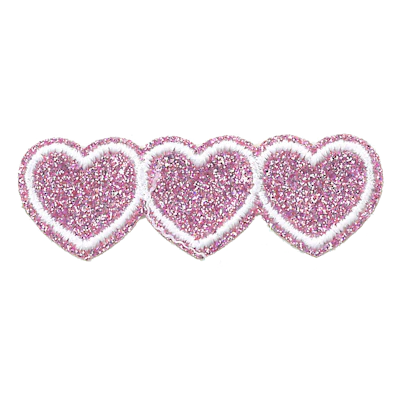 Strykestæsj Badge Love Heart Glitter - 343