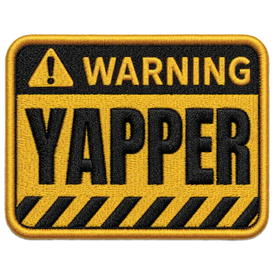 Strykestæsj Badge Warning Yapper