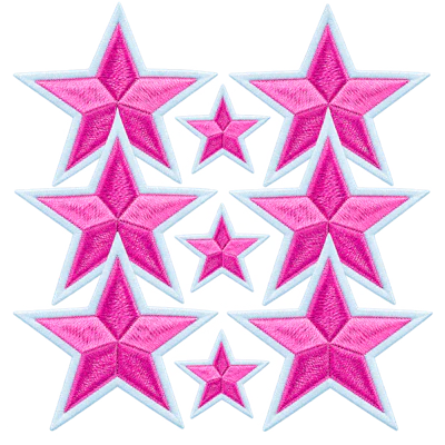 Strykestæsj Badgesett Stjerner Rosa