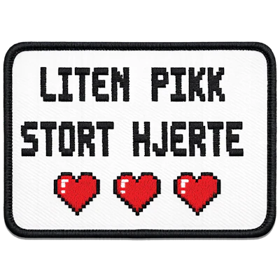 Strykestæsj Badge Liten Pikk Stort Hjerte