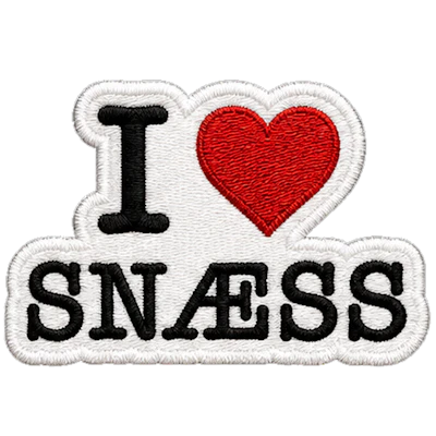 Strykestæsj Badge I Love Snæss