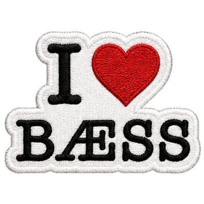 Strykestæsj Badge I Love Bæss