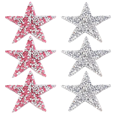 Strykestæsj Badgesett Rhinestone Rosa & Sølv